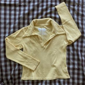 Big Bud Press Long Sleeve Fisherman Polo in Butter Yellow